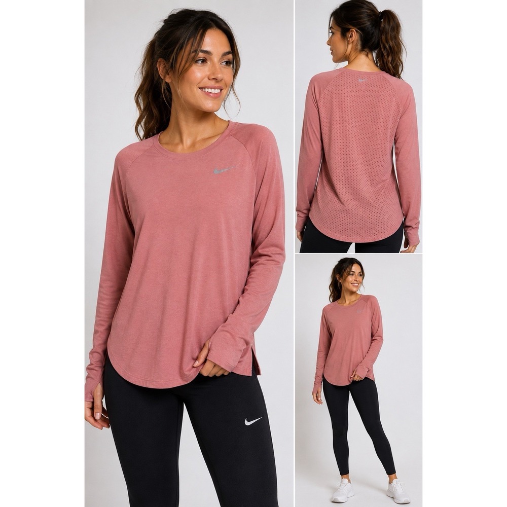 Nike Dri Fit Running Long Sleeve Athletic Workout Top Women's XL